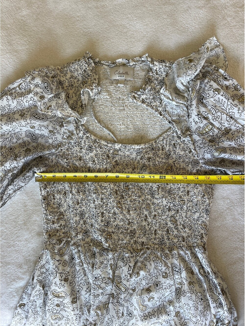 Anthropologie x Cleobella - Bohemian Floral Print Mini Dress with Ruffle, Size L - Picture 9 of 9